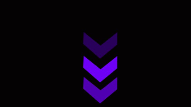 Abstract Purple Chevrons Falling Down on Black Background Subtle Motion Graphics Stock Footage