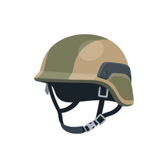 Military Camouflage Helmet with Chin Strap.
