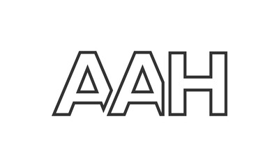 AAH logo design template with strong and modern bold text. Initial based vector logotype featuring simple and minimal typography. Trendy company identity.