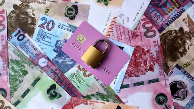 Blocking of a bank debit card, account, or bill, fraud, or bankruptcy. Blocking of a bank card as a background for your design