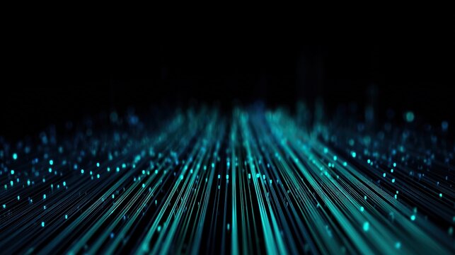 AI data visualization in simple modern style, wide shot tech background suitable for commercial use, clean and sleek visual with no text or logo, professional and futuristic aesthetic