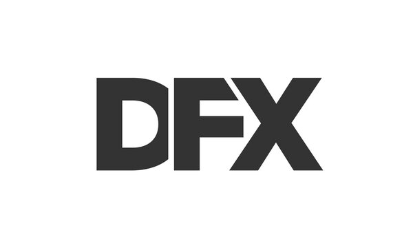DFX logo design template with strong and modern bold text. Initial based vector logotype featuring simple and minimal typography. Trendy company identity.