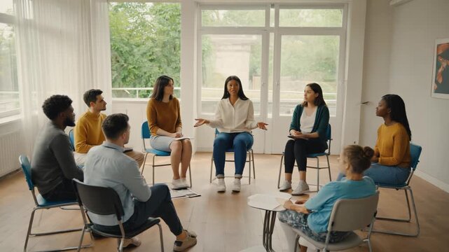 Diverse Group of Professionals in Collaborative Discussion, Team Meeting, Business Strategy Session, Shared Ideas.