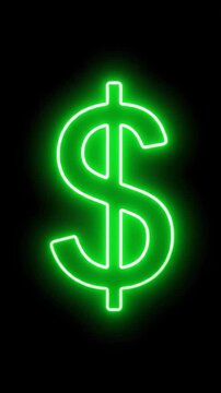 A Neon Green Dollar Sign Illuminates Against a Dark Background, Symbolizing Wealth and Currency in a Captivating Visual Representation