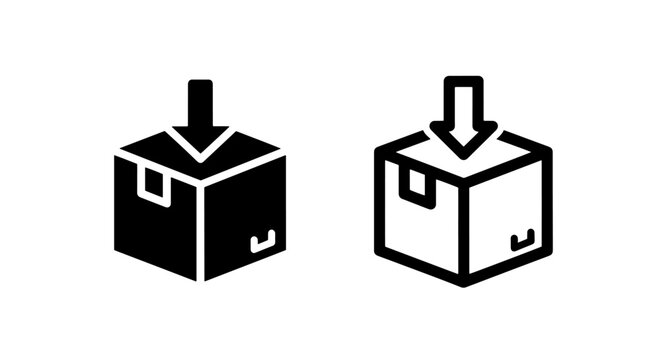 Download Box Icon - Package Receiving and Shipping Symbol