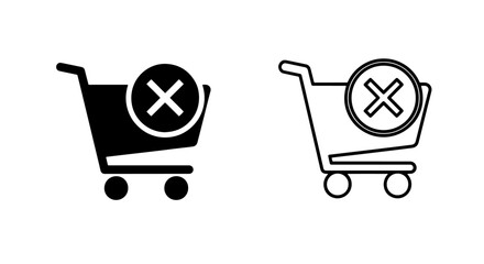 Shopping cart delete icon for e-commerce removal and online order cancellation © MdDelowar