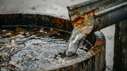 Sustainable rainwater harvesting system garden enhancing eco-friendly living practices