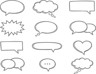 Fototapeta premium Speech Bubble Dialog Box Comic Chat Set