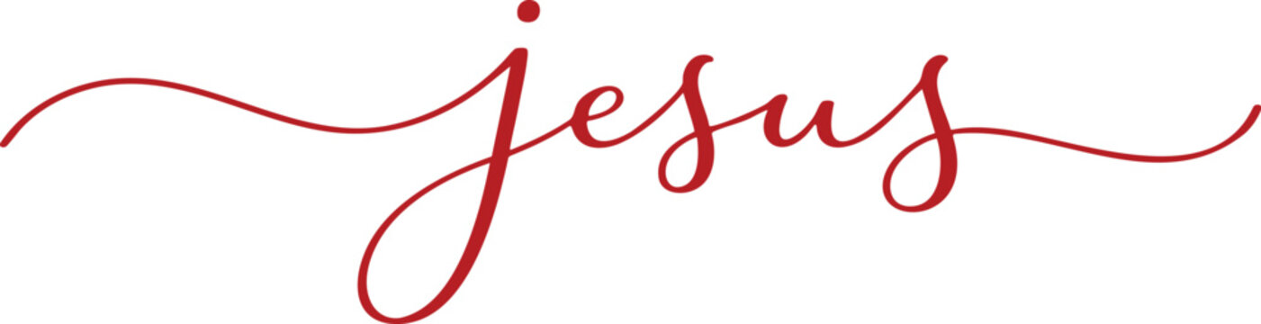 Jesus Text Christian Religious Lettering Design
