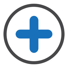 Obraz premium Blue Filled Plus Sign in Circle UI Icon for App UI