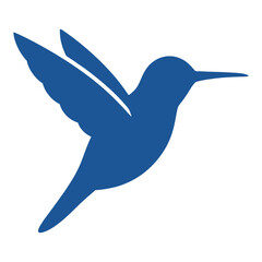 Obraz premium Blue Hummingbird Flying Left Vector Icon for App UI