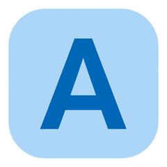 Blue Letter A Filled App Icon for Mobile Interface