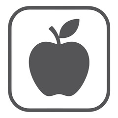 Fototapeta premium Filled Apple With Leaf UI Icon for App UI