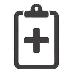 Obraz premium Filled Medical Clipboard With Plus Sign App Icon for Mobile Interface