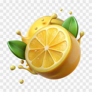 3D Lemon Slice | Fresh Citrus Splash, Juicy Fruit Icon