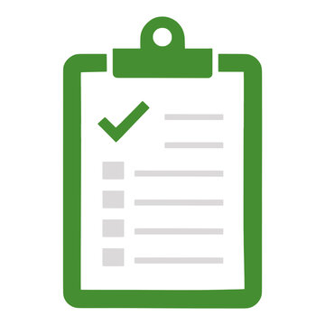 Green Filled Clipboard with Check Mark UI Icon for App UI