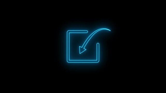 neon sharing icon animation on black background . share arrow icon . 
