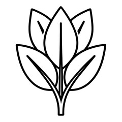 Obraz premium Outline Leaf Cluster Botanical Symbol UI Icon for Web Interface
