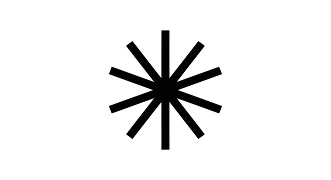 Black bold asterisk symbol, isolated on a white background.