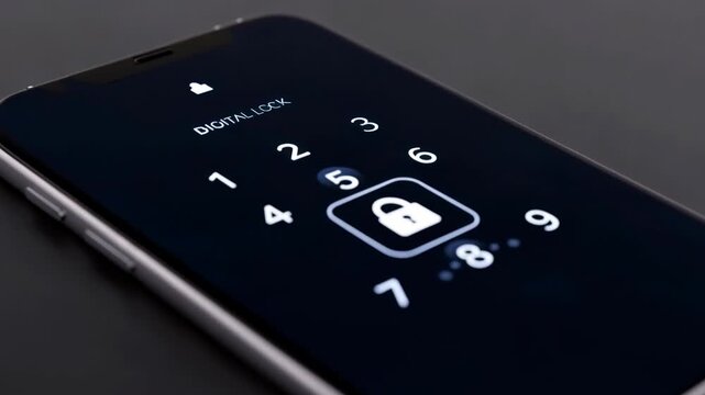 Smartphone screen showing locked keypad with numeric passcode  