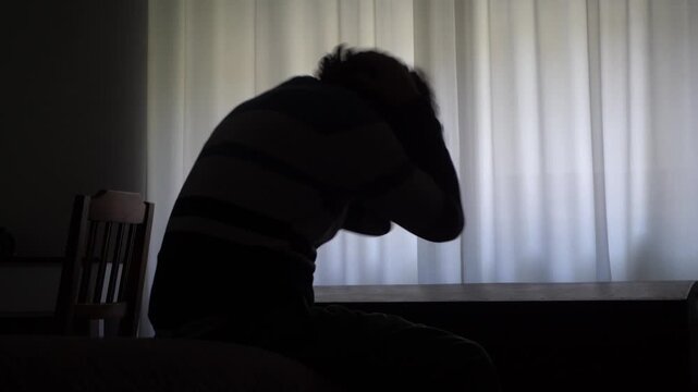 Depression and a man's personal crisis - despair at home and dealing with a panic attack and anxiety - loneliness and financial and marital crisis