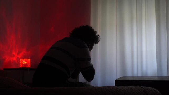 Depression and a man's personal crisis - despair at home and dealing with a panic attack and anxiety - loneliness and financial and marital crisis