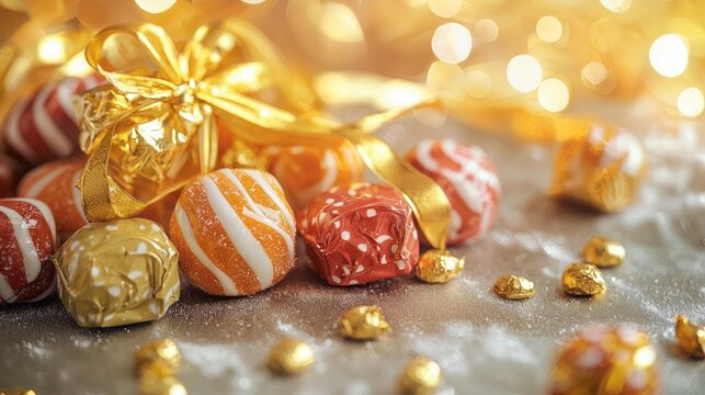 Colorful wrapped chocolates