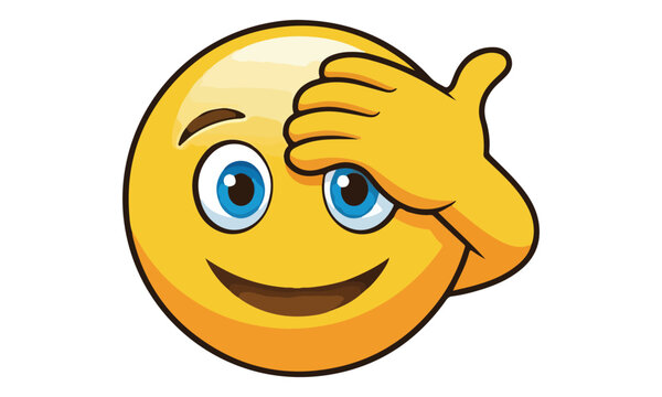 Smiling Emoji Wiping Forehead Representing Relief and Happy Feeling