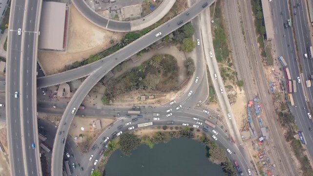 Traffic system of Flyover Bridge in Dhaka City, Bangladesh 
