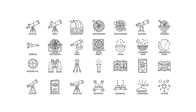 Astronomy tools and equipment for stargazing and space exploration