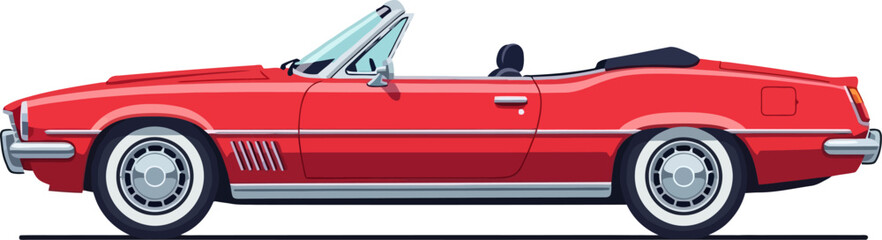 Classic red convertible sports car profile
