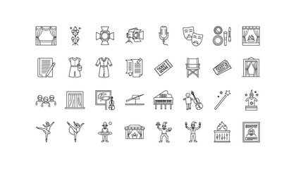 Theater and performance art icons for creative projects and presentations © MDRifat