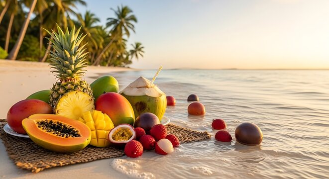 tropical cocktail on the beach