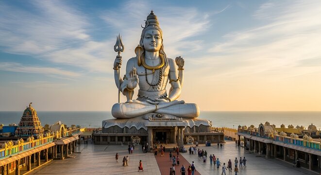 Majestic Outdoor Statue of Lord Shiva Temple in Murdeshwar Karnataka India