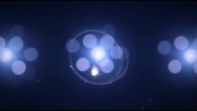 Abstract blue glowing spheres against a dark background, representing energy or data, with a dreamy, ethereal feel. The spheres emanate light and create a sense of mystery