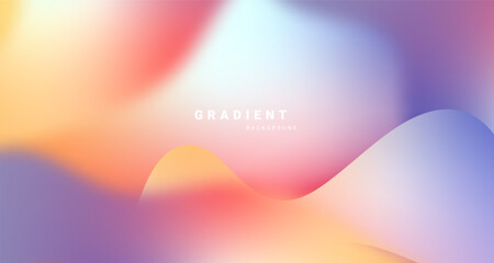 Soft gradient background with flowing color shapes vector. © kanpisut