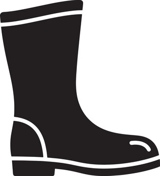 Simple illustration of a rain boot with white outline  footwear icon