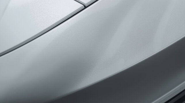 Silver Car Hood Detail, Automotive Design, Metallic Paint Texture