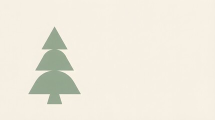 Fototapeta premium Evergreen Tree Illustration: Simple Pine Shape on White Background