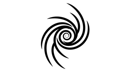 Fototapeta premium Black Spiral Vortex Icon Design.