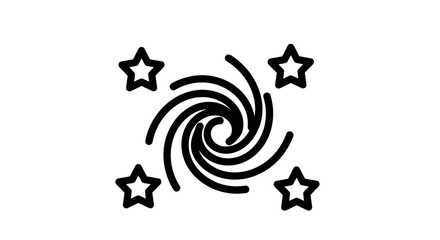 Fototapeta premium Black Spiral Stars Logo Design.