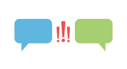 Fototapeta premium Speech Bubbles with Exclamation Marks.