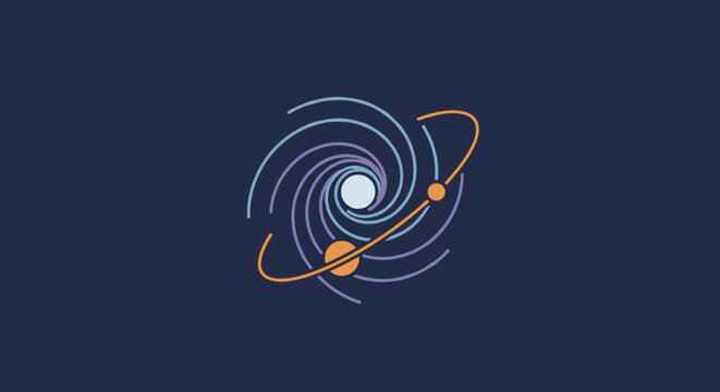 Stylized Atomic Structure Illustration.