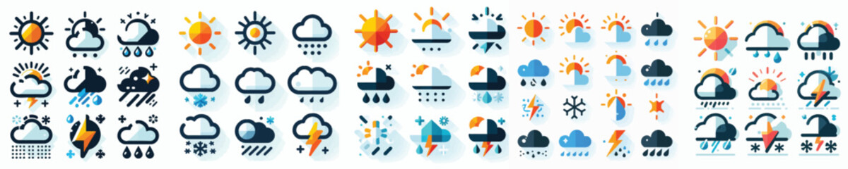 Obraz premium Vector set of weather