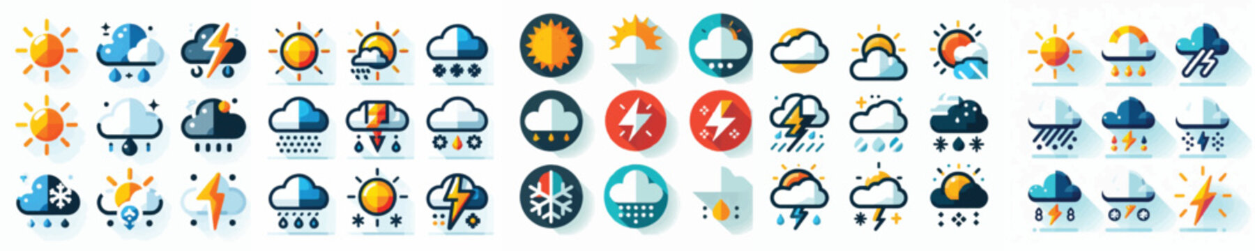 Vector set of weather