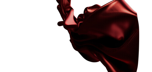 Abstract elegant burgundy fabric background with a flowing texture, perfect for design and backgroun