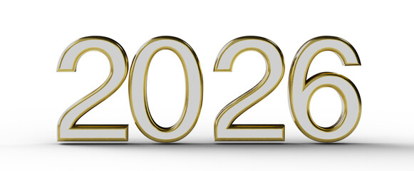 Stylish 2026 design with gold accents. Perfect for New Year's greetings, events, and promotions. Great for invitations o © vegefox.com