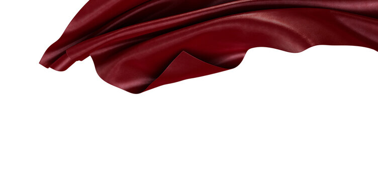 Close up of burgundy fabric flowing with a silk appearance, beautiful and textured. Ideal for artistic backgrounds or lu