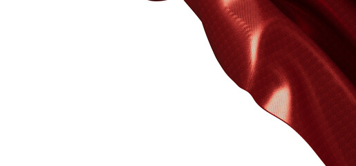 Close up shot of rich red fabric with shadows, isolated on a white backdrop, perfect for design and © vegefox.com