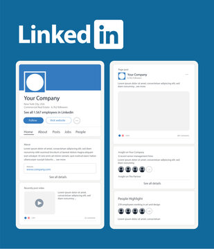 LinkedIn post mockup template with LinkedIn feed frame for text post, LinkedIn photo and text post, LinkedIn video and text post on social media and social network